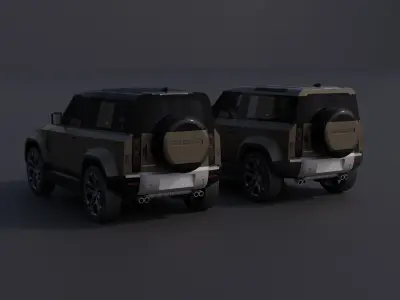 Land Rover Defender 90 Low-poly 3D model