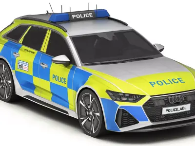 Car Police 6 Low-poly 3D model
