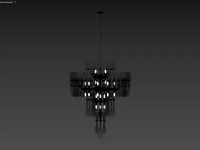Crystal Droplet Chandelier with Layered Glass Design 3D model
