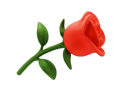 Rose 3D Icon Low-poly 3D model
