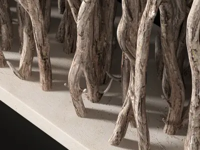 Branch folding screen decor n3 3D model