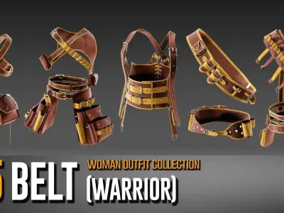25 Warrior Belt - Outfit Collection- VOL 06 3D model