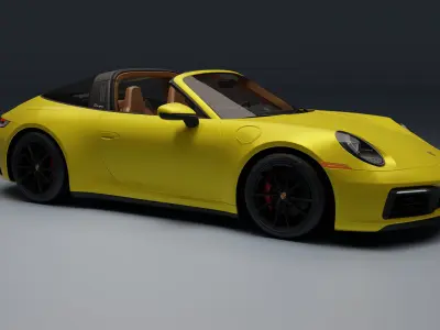 Porsche 911 Targa 4S Low-poly 3D model