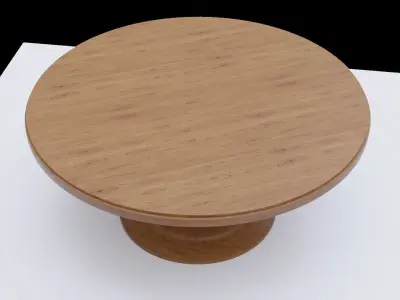 Round wooden table Free 3D model