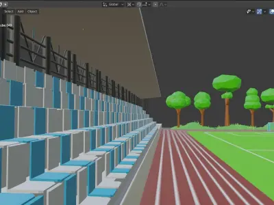 Low-poly Football Stadium Version 1 Free 3D model