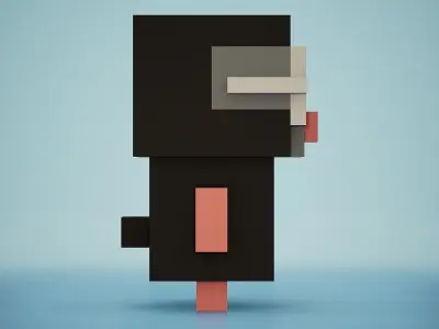 Voxel - Mole Low-poly 3D model