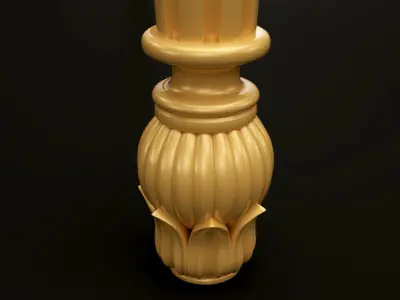 Classic Baroque Style Wooden Chair Base for CNC 3D model