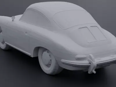 Porsche 356C 1966  Classic Sports Car  3D print model