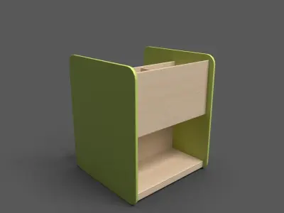MaxiBacUp With Bench Green Low-poly 3D model