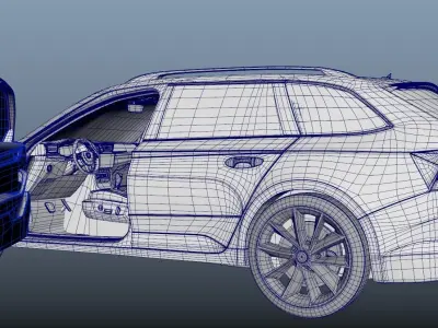 Skoda Superb 2019 Estate Sportline Exterior-Interior 3D model