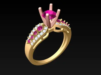 Diamond Ring - Womens Rings - N762041 3D print model
