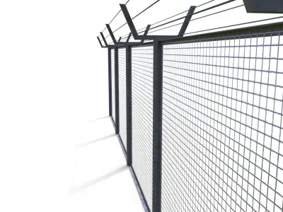Low Poly Modular Fence 7 Low-poly 3D model