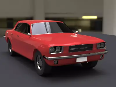 Vintage Car Low Poly Low-poly 3D model