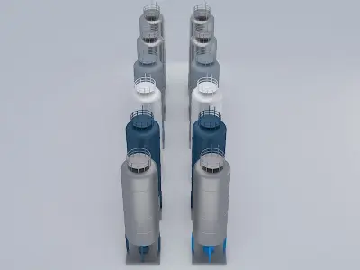 Boiler group of bottles Low-poly 3D model