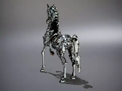Elegant Metallic Horse model pack Low-poly 3D model