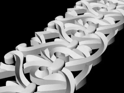 Central decor ornament for furniture 3D model 191