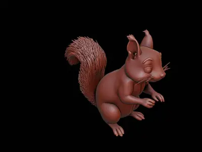 Squirrel Animal Sculpture 3D print model