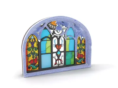 Vibrant Stained Glass Window model pack Low-poly 3D model