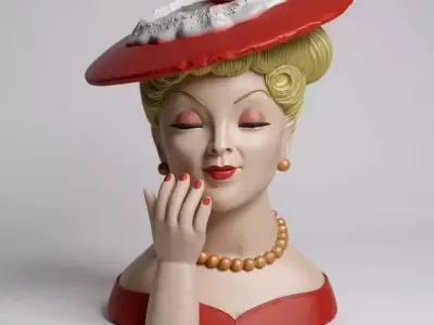 Vintage woman bust decoration 3D print model