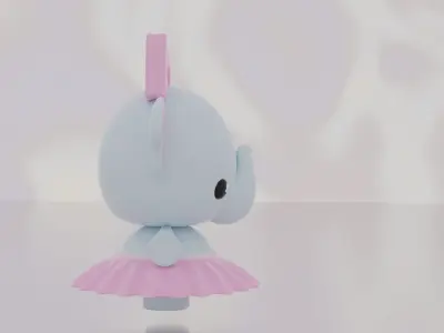 The elephant in dress 3D print model