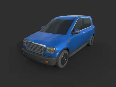Generic  Hatchback 01 Clean Blue Low-poly 3D model