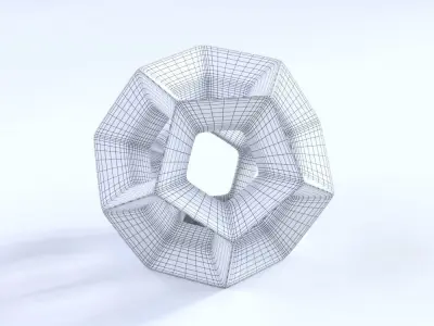 Dodecahedron Geometric Pendant Low-poly 3D model