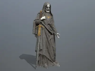 man statue Low-poly 3D model