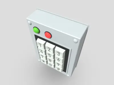 CC0 - Keypad Door Lock Free low-poly 3D model