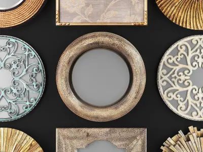Collection of decorative mirrors 3D model