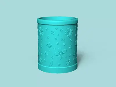 Vase 01 with Plate - Simple Plant Pot - Home Decor 3D print model