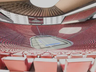 VR American Football Stadium Low-poly 3D model