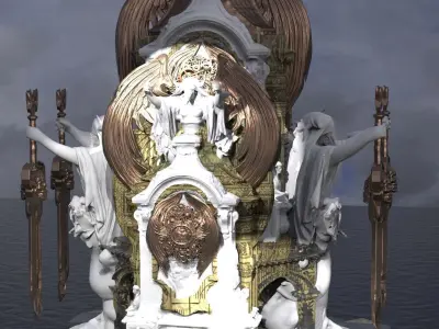 Steampunk Medieval Tower Halloween Tall Kitbash 4  3D model