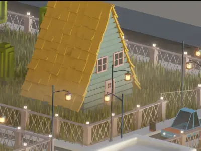 Lowpoly Modular City Street 3D model