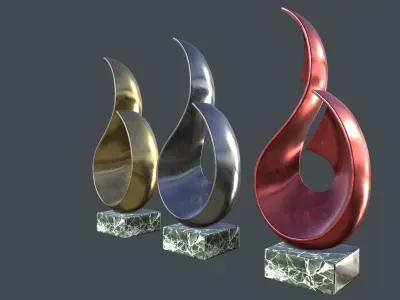 Famous Lacquer Sculpture for Living Room Decor Low-poly 3D model