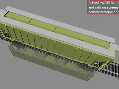 3-bay Covered Hopper printable moded in H0 Scale 3D print model