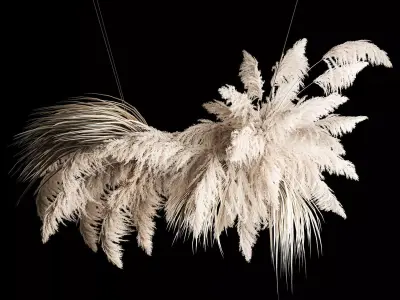 Hanging Bouquet Of Dry Reeds For Decoration 260 3D model