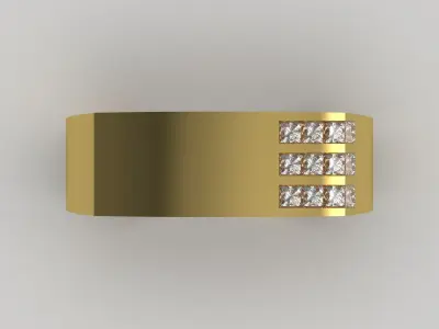 man diamond gold ring mr0160 3D print model