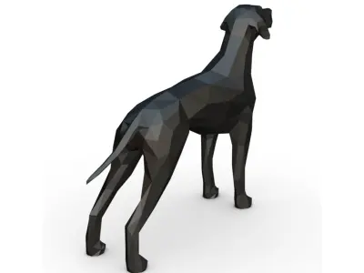 Dalmatian low poly dog 3D print model