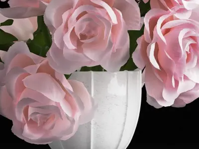 Pink rose bouquet 3D model