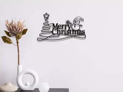 Merry Christmas Wall Art 3D print model