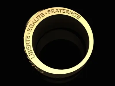 Caduceus medicine ring 3D print model