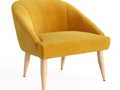 Armchair by Gio Ponti Low-poly 3D model