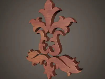 Wooden Sculptured Flower 3D model