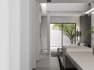 Modern villa scene 3D model