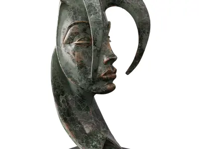 Luna Sculpture-Moon Goddess Art Piece 3D Model Low-poly 3D model