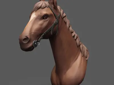 Head of Horse low poly model Low-poly 3D model