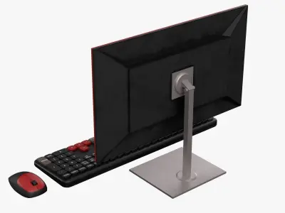 Wireles Computer Set Keyboard Mouse Monitor Gamer Version 3D model