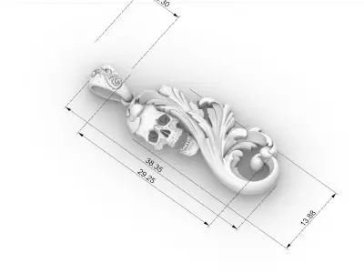 Skull ornamental pendant 3D print model