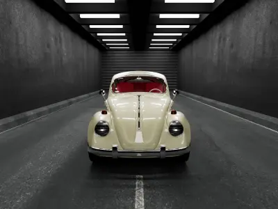 CAR 1955 volkswagen beetle Low-poly 3D model