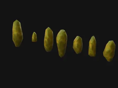 yellow crystals Low-poly 3D model